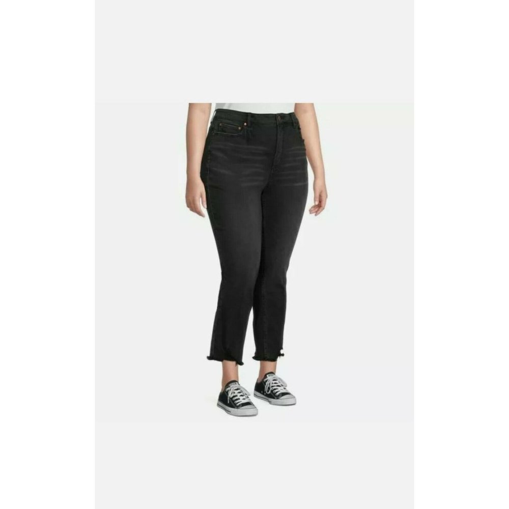 Terra & Sky NWT Women's Plus Size 24W Vintage Crop Jeans- Black HIGH rise crop